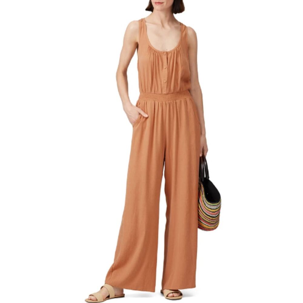 The Odells Wide Leg Jumpsuit in Caramel Brown – Size Large